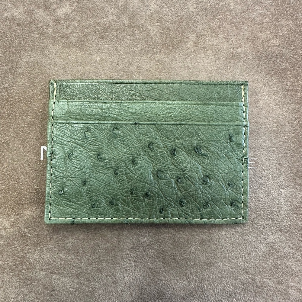 Genuine Ostrich leather card holder wallet